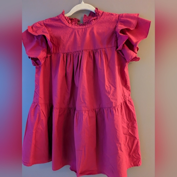 Maeve by Anthropologie pink cotton short sleeve blouse M - Picture 6 of 7